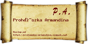 Prohászka Armandina névjegykártya